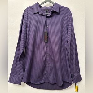 APT. 9 Men’s Large Dress Shirt Modern Fit Buttons Work Week Kohl’s Purple Stripe